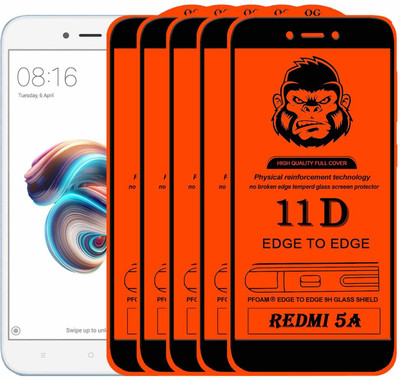Xester Edge To Edge Tempered Glass for Mi Redmi 5A(Pack of 5)