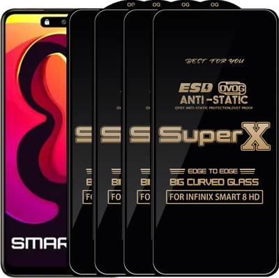 Qyist Edge To Edge Tempered Glass for INFINIX SMART 8 HD(Pack of 4)