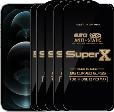 Qyist Edge To Edge Tempered Glass for IPHONE 12 PRO MAX(Pack of 5)