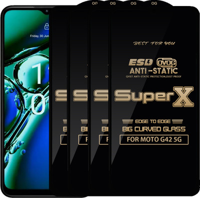Qyist Edge To Edge Tempered Glass for MOTO G42 5G(Pack of 4)