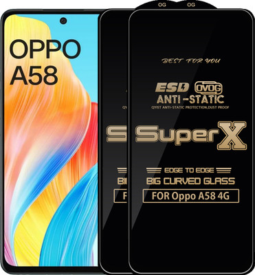 Qyist Edge To Edge Tempered Glass for Oppo A58 4G(Pack of 2)