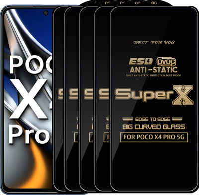 Qyist Edge To Edge Tempered Glass for POCO X4 PRO 5G(Pack of 5)