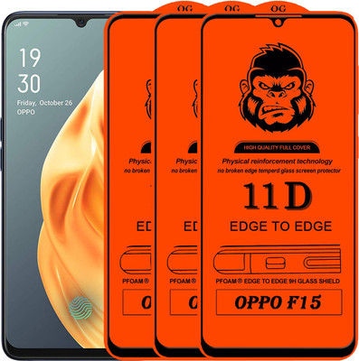 Xester Edge To Edge Tempered Glass for OPPO F15(Pack of 3)