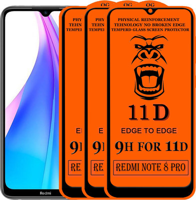 Xester Edge To Edge Tempered Glass for Redmi Note 8 Pro(Pack of 3)