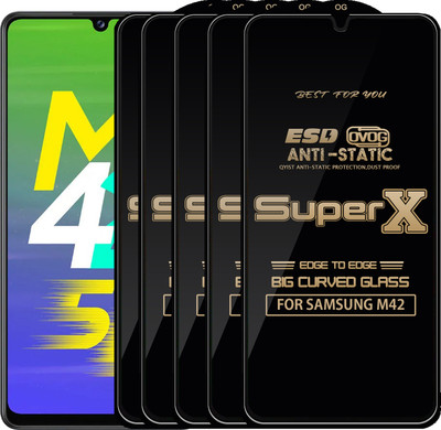 Qyist Edge To Edge Tempered Glass for SAMSUNG M42(Pack of 5)