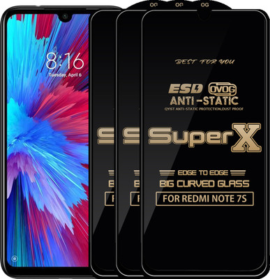 Qyist Edge To Edge Tempered Glass for REDMI NOTE 7S(Pack of 3)