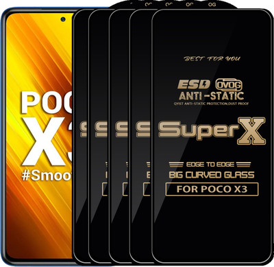 Qyist Edge To Edge Tempered Glass for POCO X3(Pack of 5)
