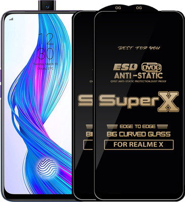 Qyist Edge To Edge Tempered Glass for Realme X(Pack of 2)