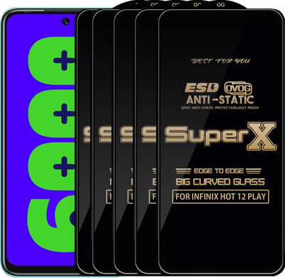 Qyist Edge To Edge Tempered Glass for INFINIX HOT 12 PLAY(Pack of 5)