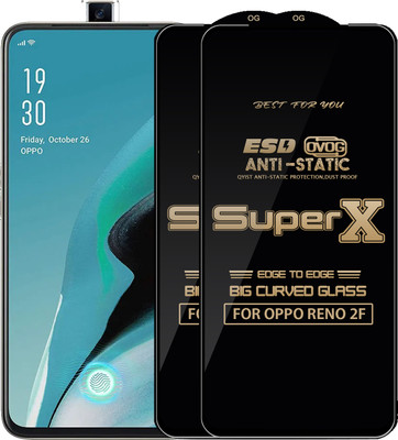Qyist Edge To Edge Tempered Glass for Oppo Reno2 F(Pack of 2)