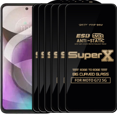 Qyist Edge To Edge Tempered Glass for MOTO G72 5G(Pack of 6)
