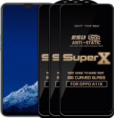 Qyist Edge To Edge Tempered Glass for OPPO A11K(Pack of 3)
