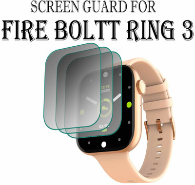 hirdesh Edge To Edge Tempered Glass for Fire-Boltt Ring 3 1.8 INCH(Pack of 3)