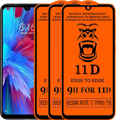 Xester Edge To Edge Tempered Glass for Redmi Note 7s(Pack of 3)