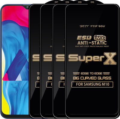 Qyist Edge To Edge Tempered Glass for Samsung Galaxy M10(Pack of 4)