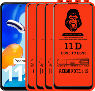 Laxdom Edge To Edge Tempered Glass for REDMI NOTE 11S(Pack of 4)