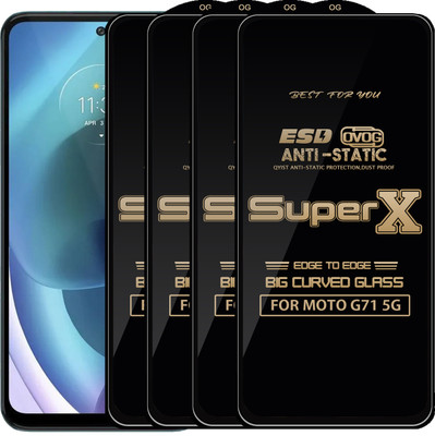 Qyist Edge To Edge Tempered Glass for MOTO G71 5G(Pack of 4)