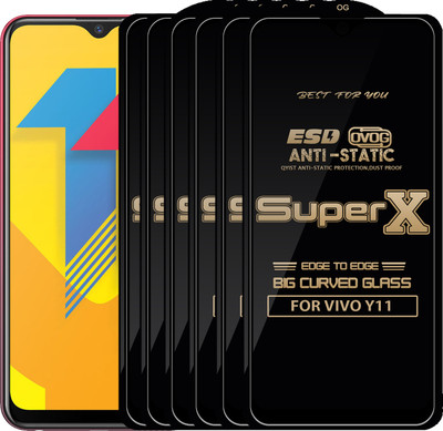 Qyist Edge To Edge Tempered Glass for VIVO Y11(Pack of 6)