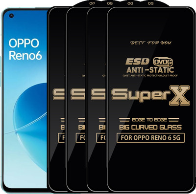 Qyist Edge To Edge Tempered Glass for OPPO RENO 6 5G(Pack of 4)
