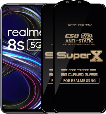 Qyist Edge To Edge Tempered Glass for REALME 8S 5G(Pack of 2)