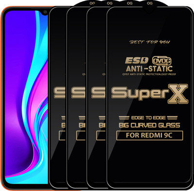 Qyist Edge To Edge Tempered Glass for REDMI 9C(Pack of 4)