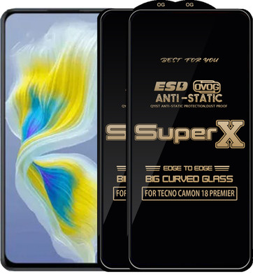 Qyist Edge To Edge Tempered Glass for TECNO CAMON 18 PREMIER(Pack of 2)