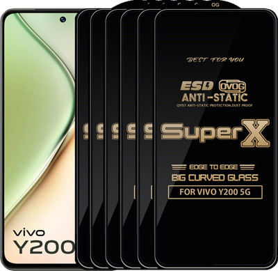 Qyist Edge To Edge Tempered Glass for VIVO Y200 5G(Pack of 6)