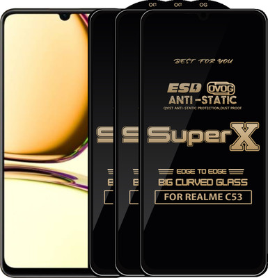 Qyist Edge To Edge Tempered Glass for REALME C53(Pack of 3)