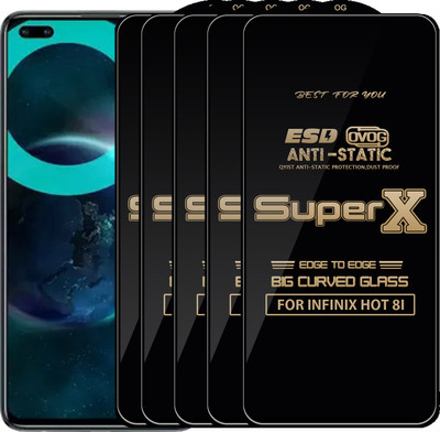 Qyist Edge To Edge Tempered Glass for INFINIX HOT 8I(Pack of 5)