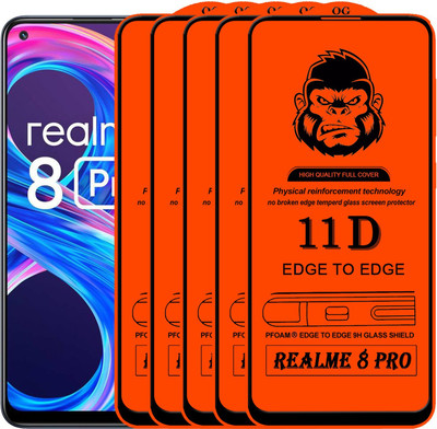Xester Edge To Edge Tempered Glass for REALME 8 PRO(Pack of 5)