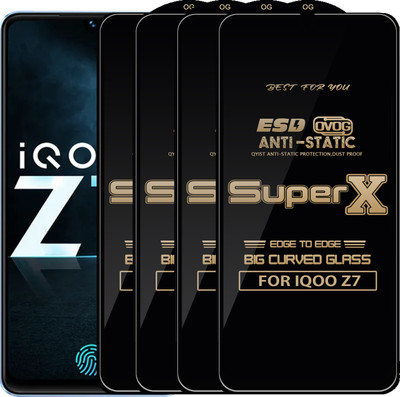 Qyist Edge To Edge Tempered Glass for IQOO Z7(Pack of 4)
