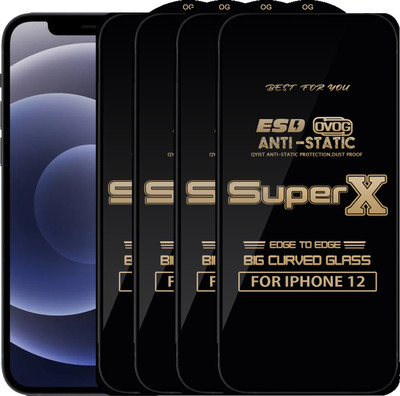 Qyist Edge To Edge Tempered Glass for IPHONE 12(Pack of 4)