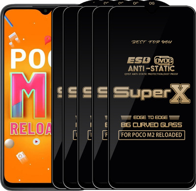 Qyist Edge To Edge Tempered Glass for POCO M2 RELOADED(Pack of 5)