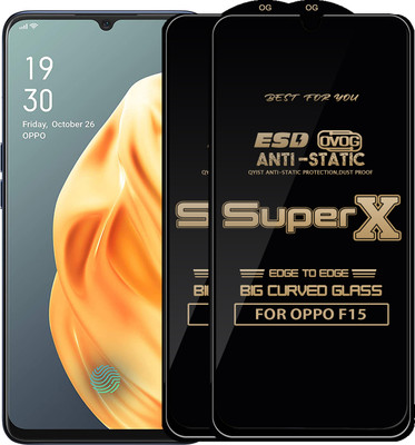 Qyist Edge To Edge Tempered Glass for OPPO F15(Pack of 2)