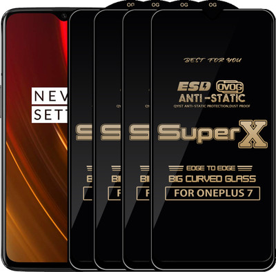 Qyist Edge To Edge Tempered Glass for ONEPLUS 7(Pack of 4)