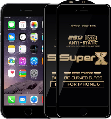 Qyist Edge To Edge Tempered Glass for Apple iPhone 6(Pack of 2)