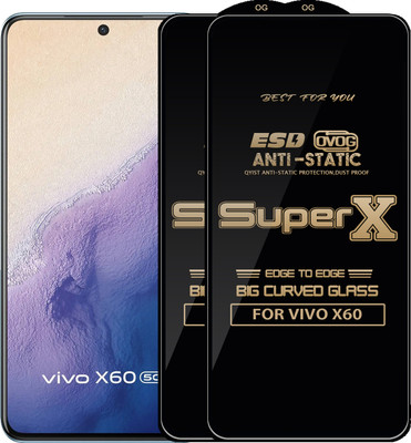 Qyist Edge To Edge Tempered Glass for VIVO X60(Pack of 2)