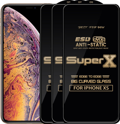 Qyist Edge To Edge Tempered Glass for Apple iPhone XS(Pack of 3)
