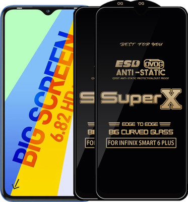 Qyist Edge To Edge Tempered Glass for INFINIX SMART 6 PLUS(Pack of 2)