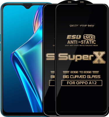 Qyist Edge To Edge Tempered Glass for OPPO A12(Pack of 2)