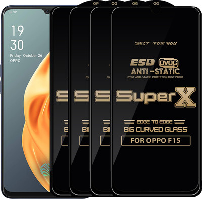 Qyist Edge To Edge Tempered Glass for OPPO F15(Pack of 4)