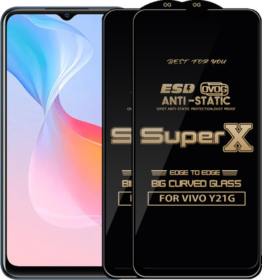 Qyist Edge To Edge Tempered Glass for VIVO Y21G(Pack of 2)