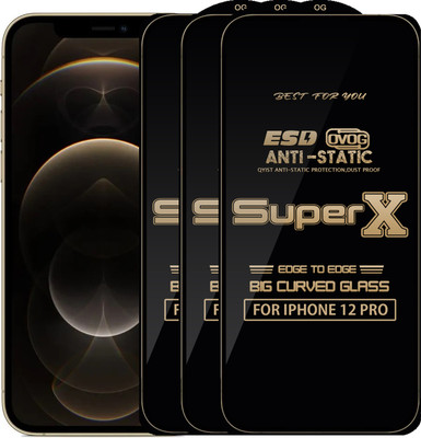 Qyist Edge To Edge Tempered Glass for IPHONE 12 PRO(Pack of 3)