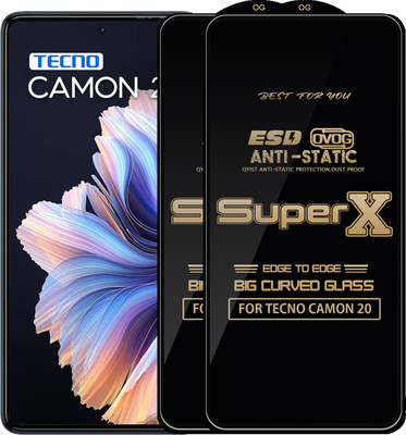 Qyist Edge To Edge Tempered Glass for TECNO CAMON 20(Pack of 2)