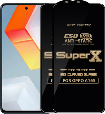 Qyist Edge To Edge Tempered Glass for OPPO A16S(Pack of 2)