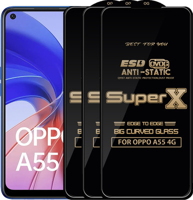Qyist Edge To Edge Tempered Glass for OPPO A55 4G(Pack of 3)