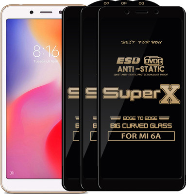Qyist Edge To Edge Tempered Glass for Mi Redmi 6A(Pack of 3)