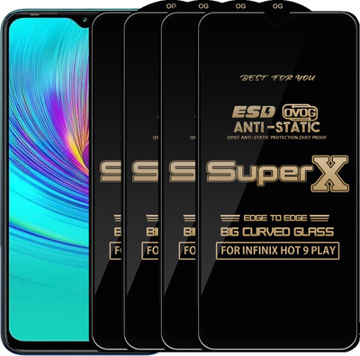 Qyist Edge To Edge Tempered Glass for INFINIX HOT 9 PLAY(Pack of 4)
