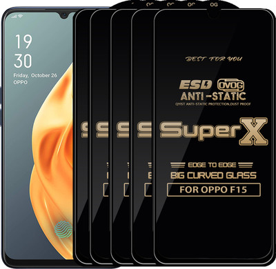 Qyist Edge To Edge Tempered Glass for OPPO F15(Pack of 5)