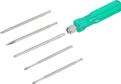 Rakshi Enterprises Screw Driver Kit With 2 Flat Blades, 2 Phillips Head, 1 Round Poker Bar For Home Combination Screwdriver Set(Pack of 1)